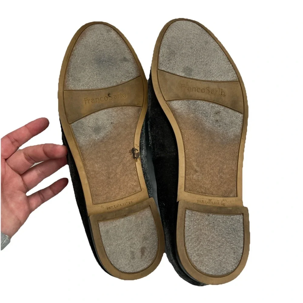Franco Sarto L-Hudley Women's Velvet Slip On Loafers Shoes Size 9M Dark Gray‎